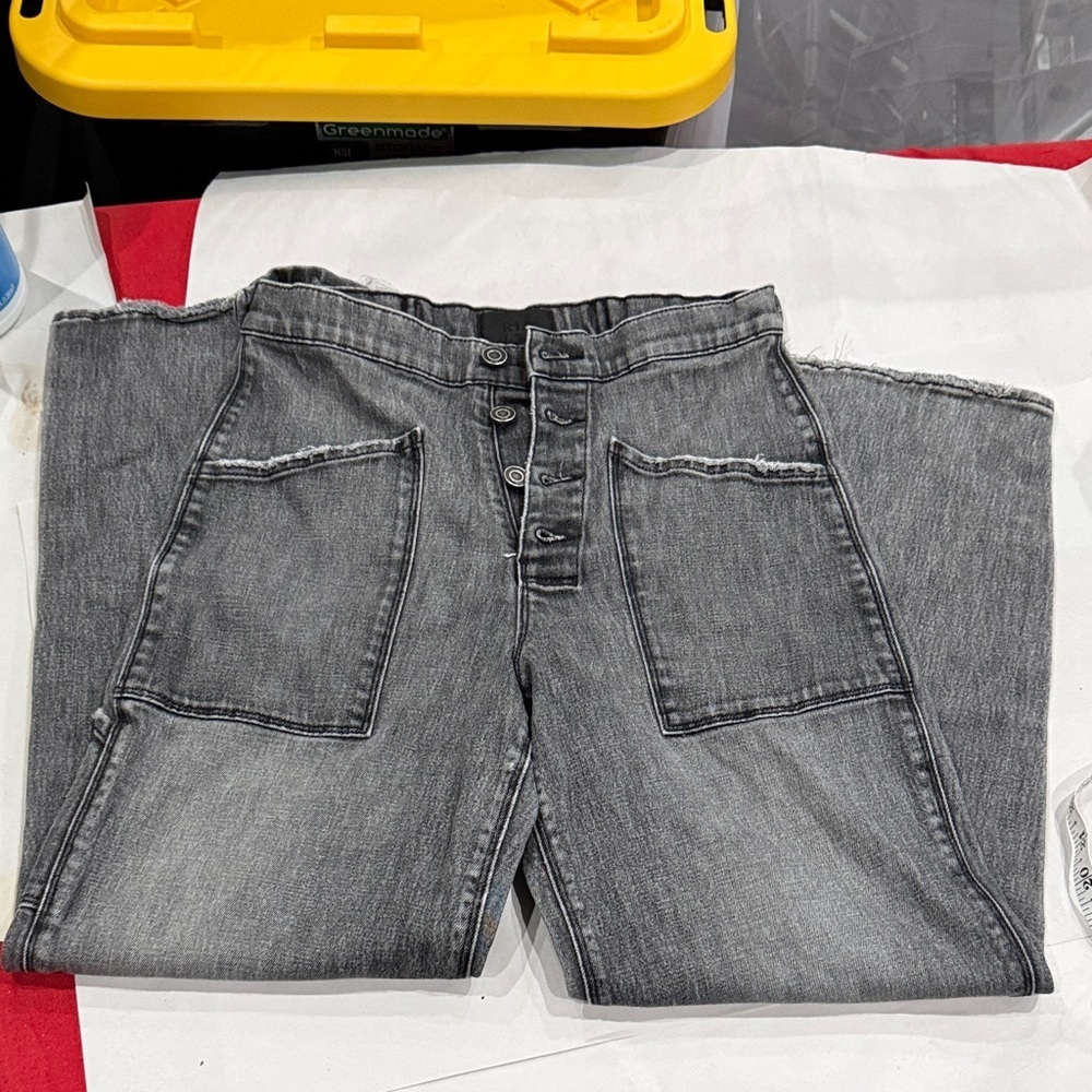 RtA Women's Charcoal Wide Leg Jeans